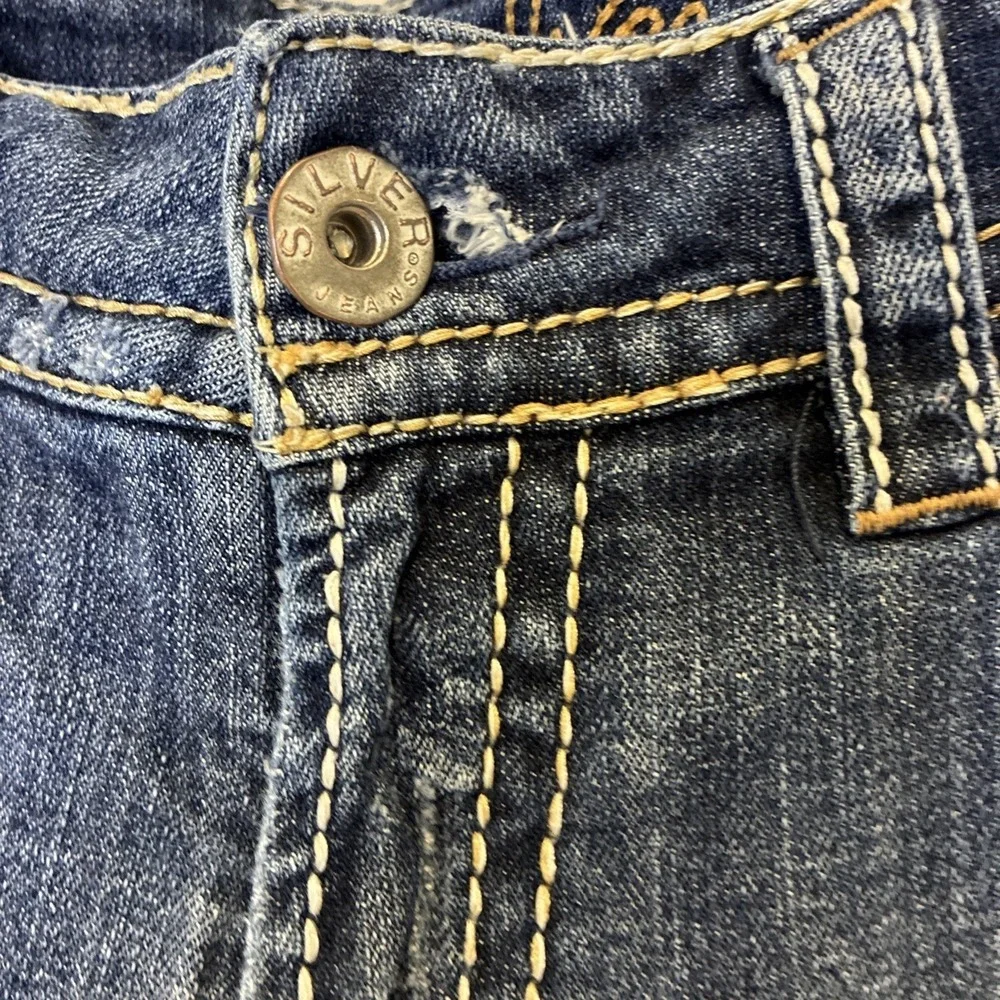 Silver Jeans Co Suki Surplus Bootcut Jeans Blue Thick Stitch W32 L34 L906SDA257